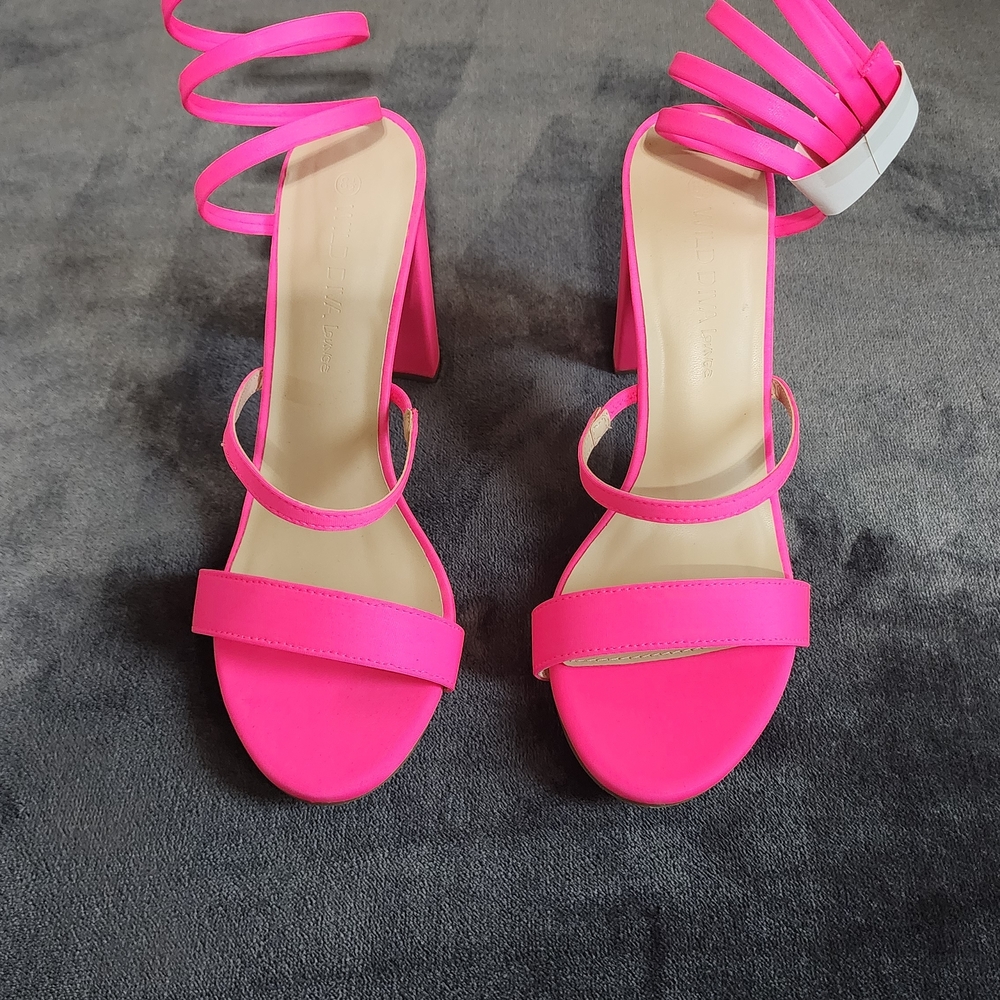 Coil Wrap-Around Block Heels